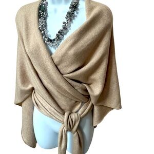 NWT Soft Surrounding Beige Sweater Wrap one size